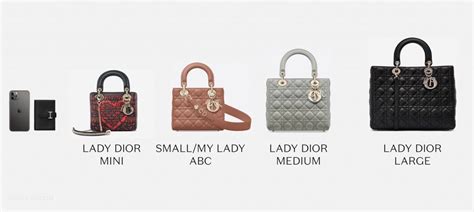 lady dior size comparison|lady dior vault size chart.